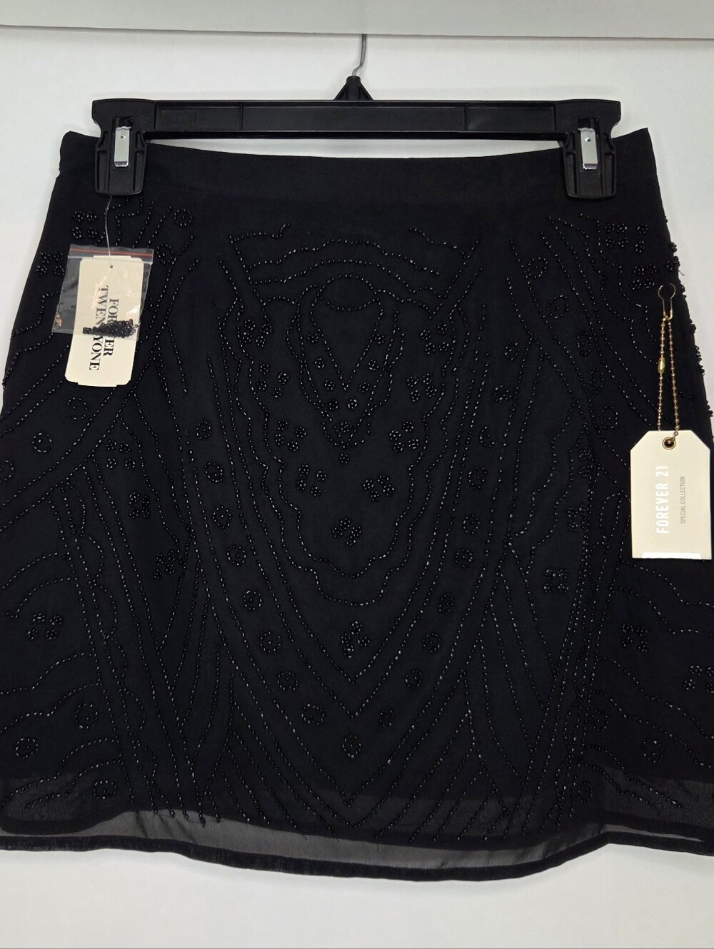 Forever 21 Black Beaded Mini Skirt